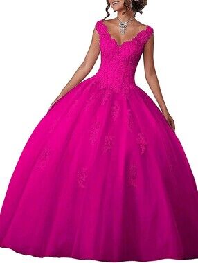 Hot Pink Formal Floor Length Prom Dress